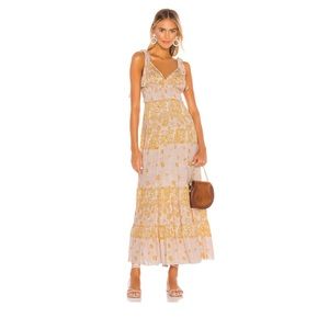 INTIMATELY BY FREE PEOPLE | PINK AND YELLOW PAISLEY MAXI DRESS